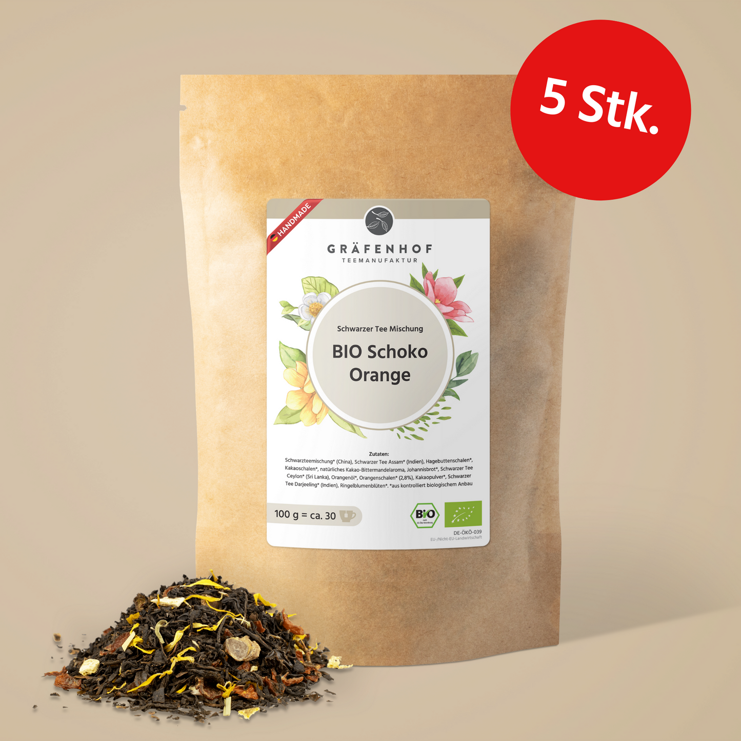 BIO Schoko Orange - 5 Stk. x 100g