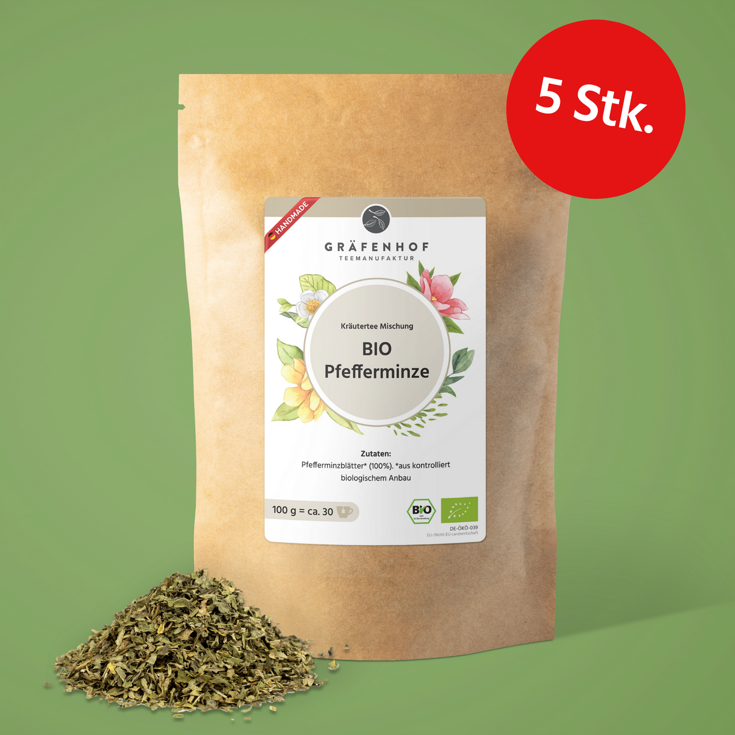 BIO Pfefferminze - 5 Stk. x 100g