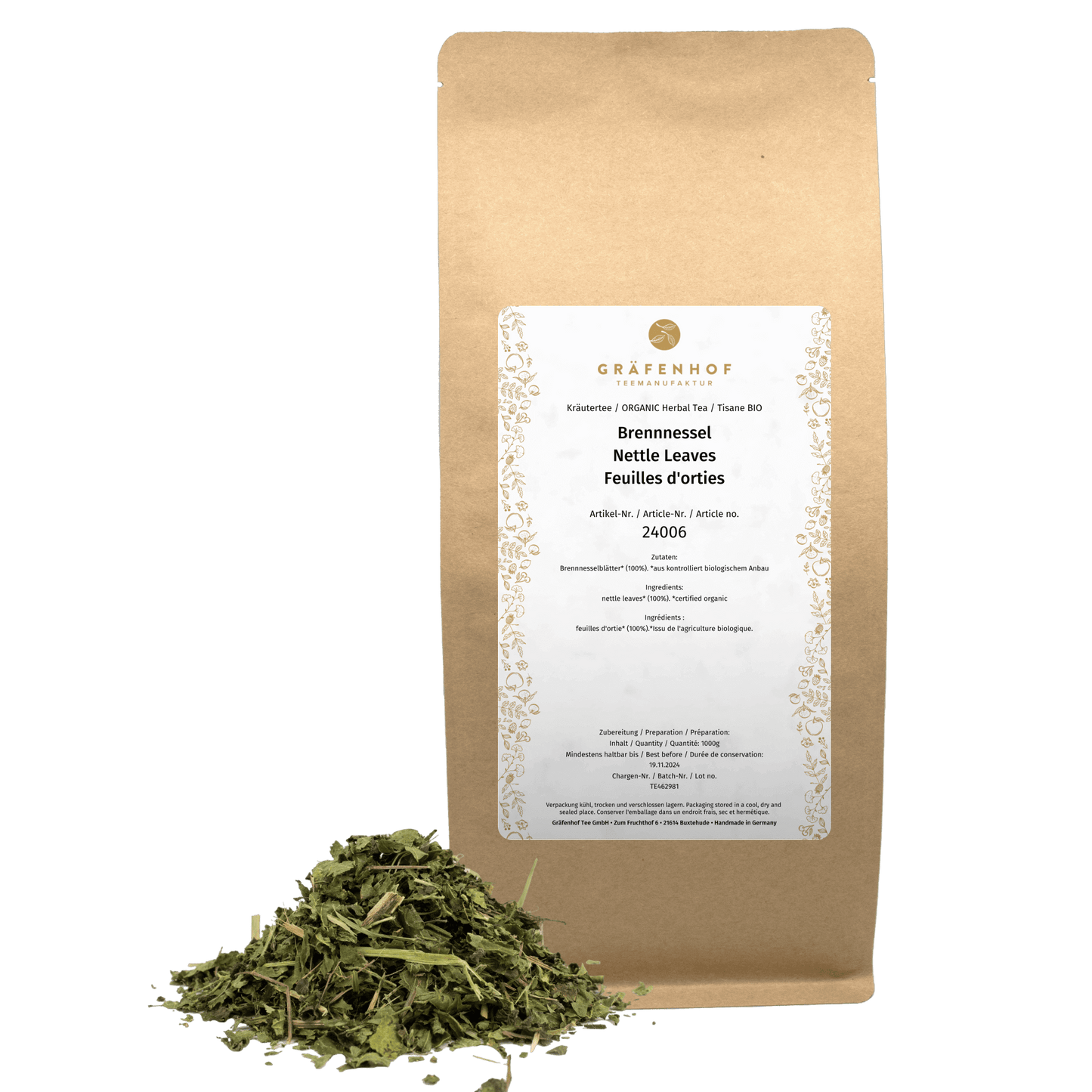 Nettle tea, cut