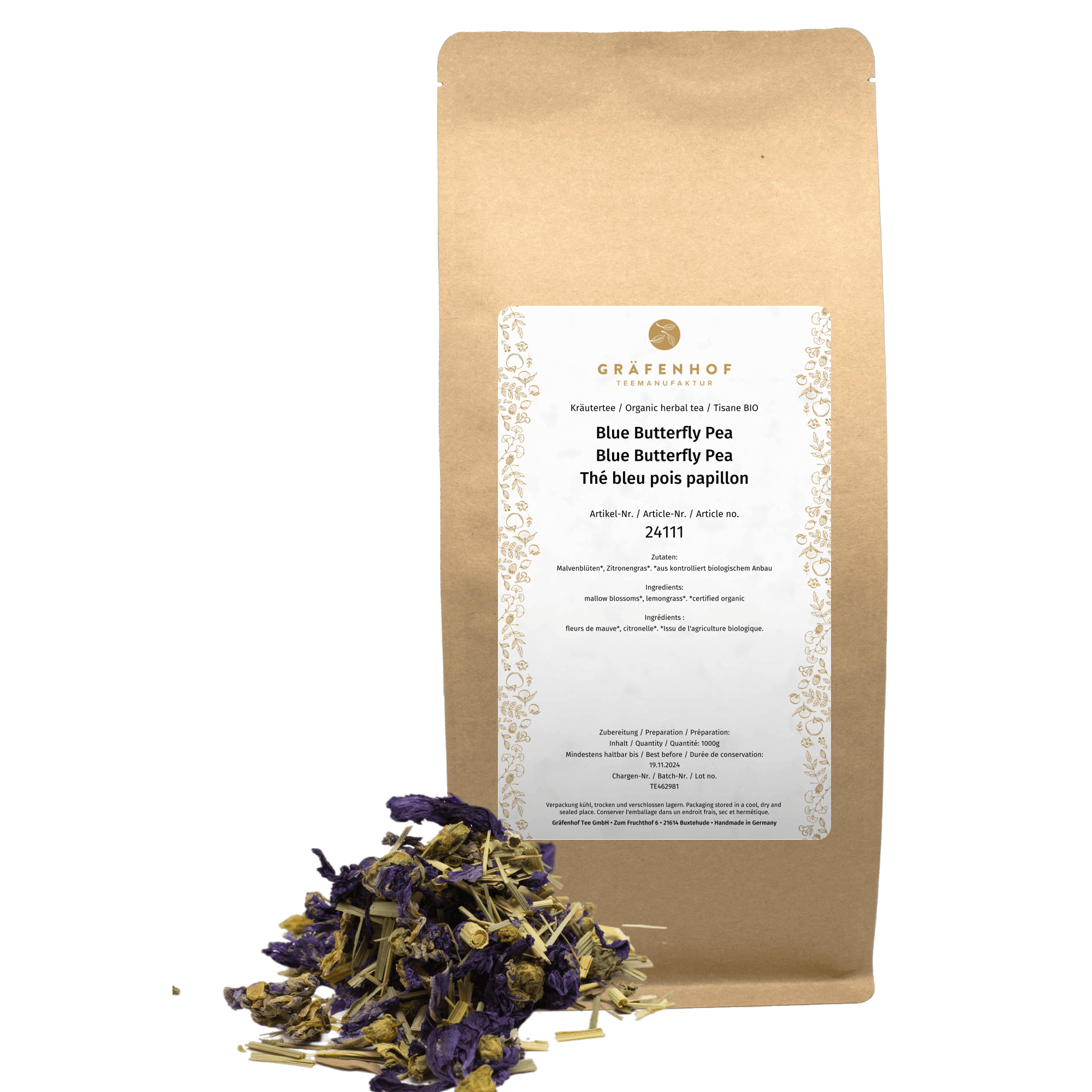 Blue Butterfly Pea Tea Organic herbal tea with a unique flavor