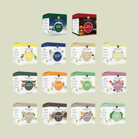 Gräfenhof Collection Starter Set with 12 organic teas + 2 seasonal teas